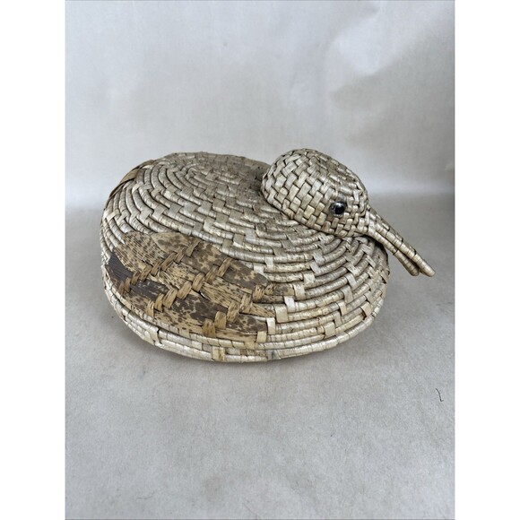 Vintage 10"‎ Duck Nesting Baskets w/ Lids Coiled Straw Folk Art Decor 4 Pc Set - Picture 5 of 12